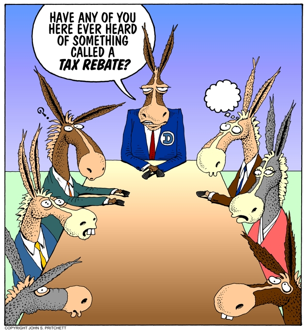 democrats-cartoon-democrats-can-t-grasp-idea-of-tax-rebate-cartoon