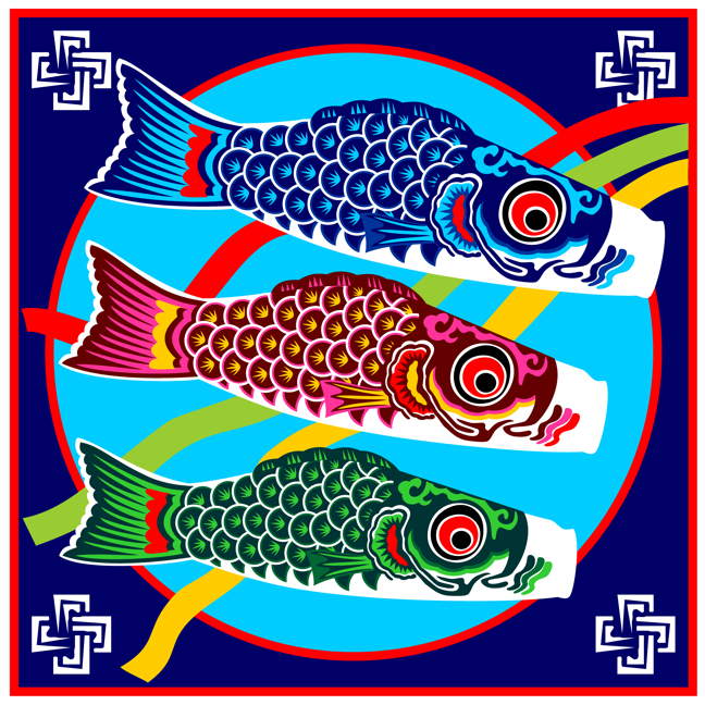 Boy's Day design, Japan Boy's Day vector illustration, carp, koi