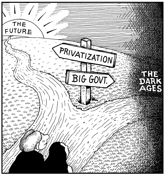 Privatization versus Big Government, economic, business, financial