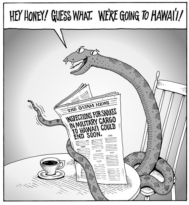 Brown Tree Snake Cartoon Hawaii Invasive Species Cartoon