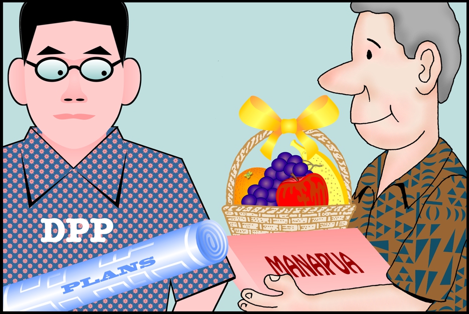 Honolulu Department Of Planning And Permitting Cartoon Fruit Baskets Boxes Of Manapua Bribes