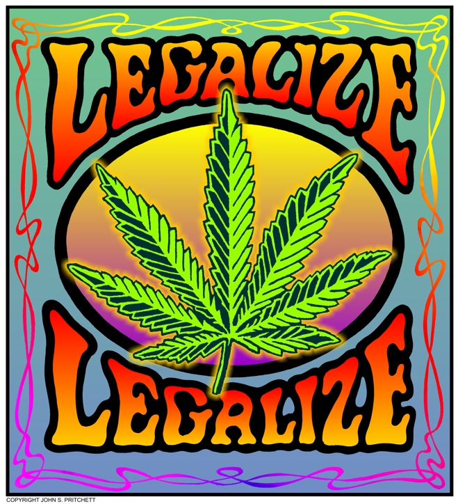 Legalize marijuana color poster  legalize pot color 